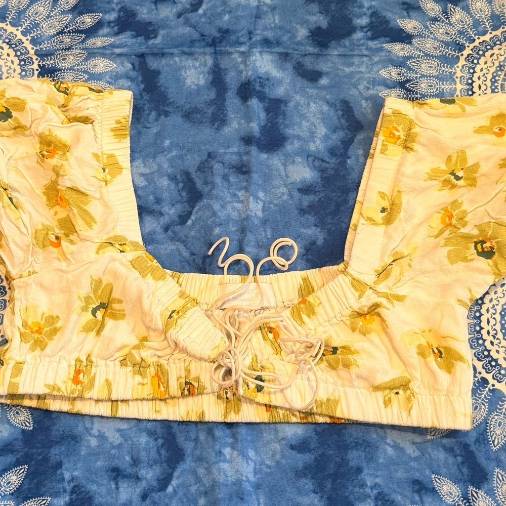 Floral Yellow Crop Top